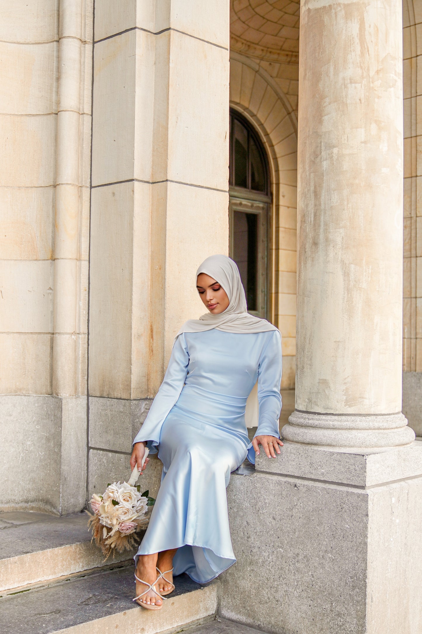 Amsterdam dress satin chique blue