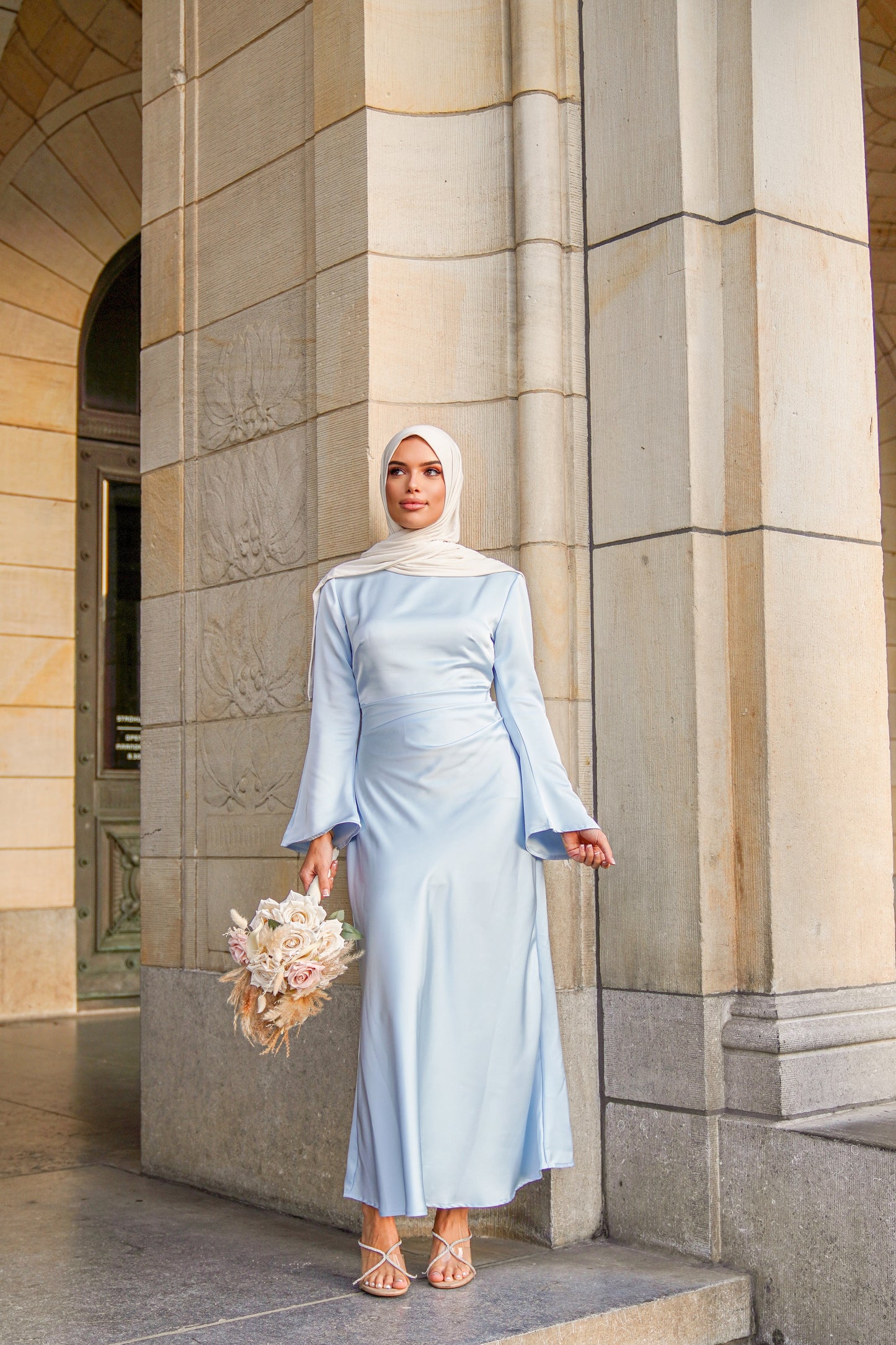 Amsterdam dress satin chique blue