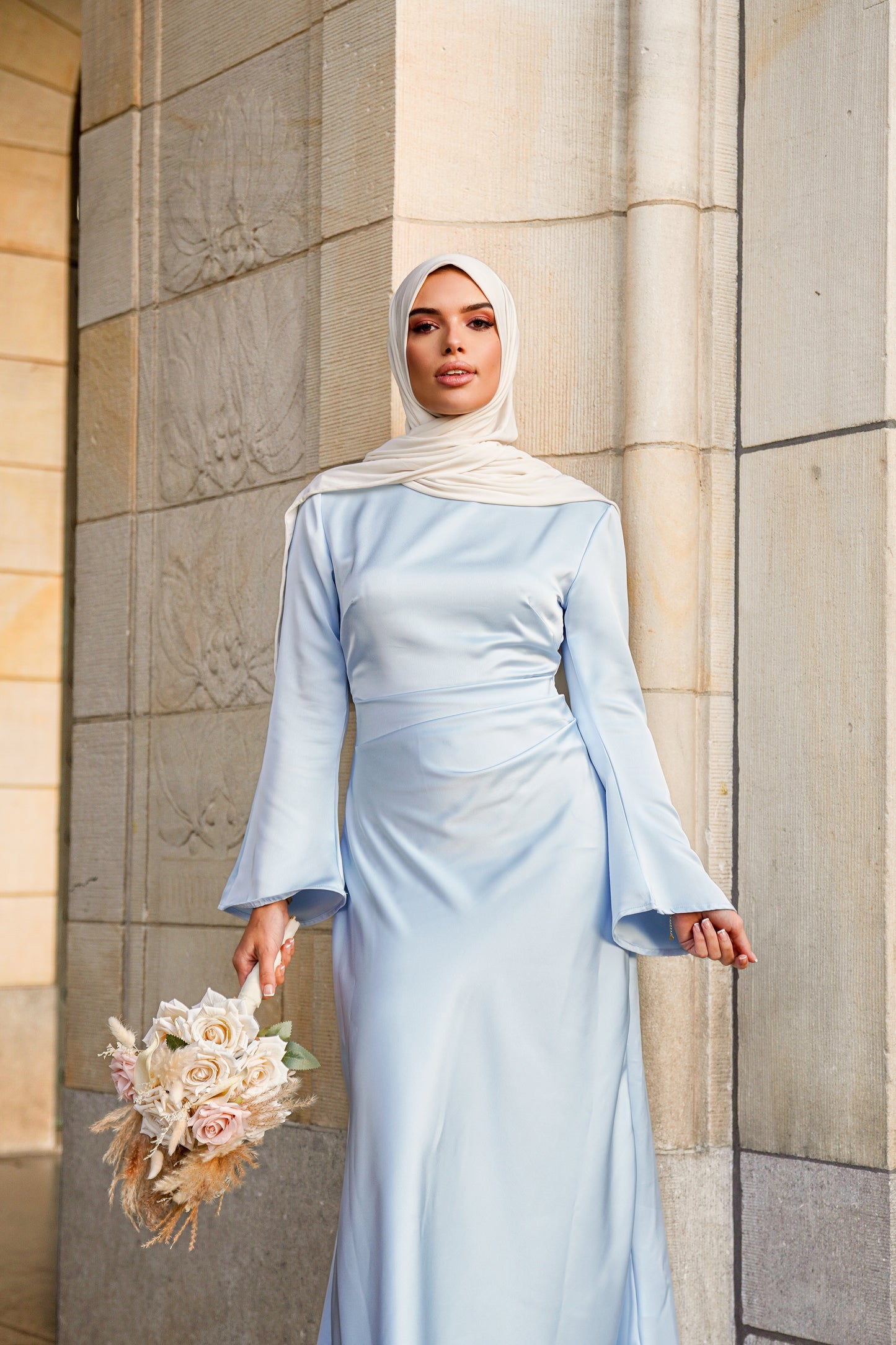 Amsterdam dress satin chique blue