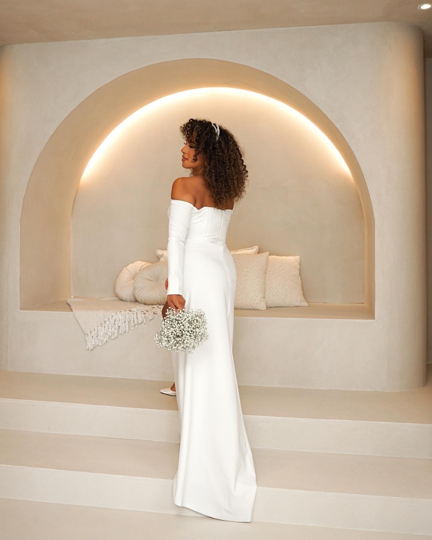 Athene wedding dress with split