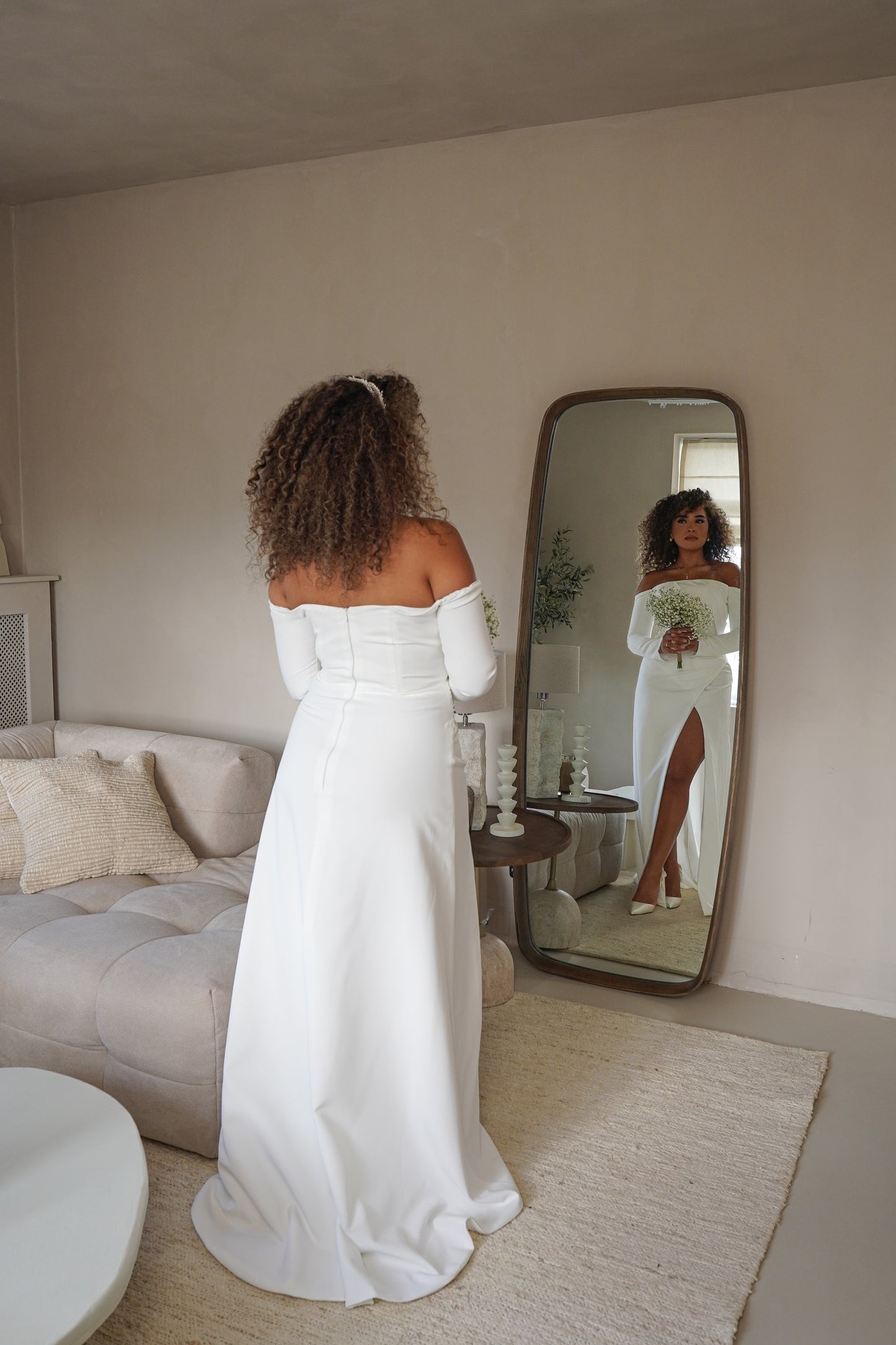 Athene wedding dress with split